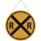 Railroad Crossing Sign for Restaurants, Vintage Train Decor Perfect for Cafes (12 x 12 In)